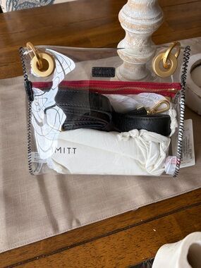 Hammitt Clear Crossbody Bag with Black Trim and Brushed Gold Hardware